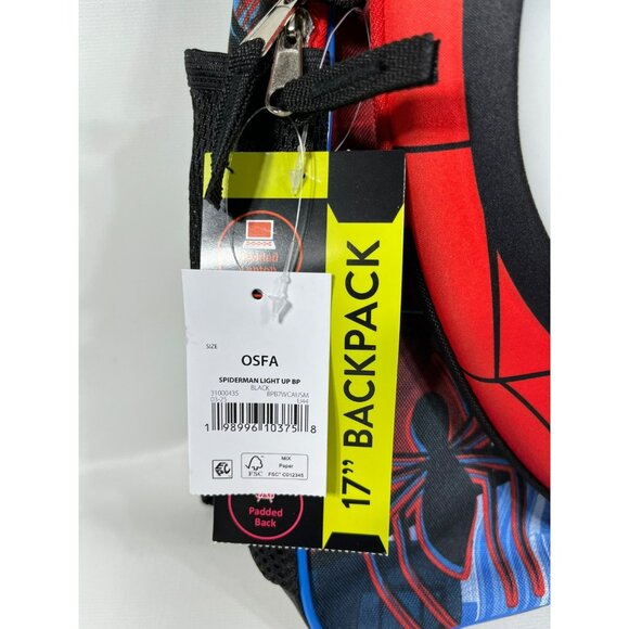 Marvel Spider-Man Raised Mask Light Up 17" Kids School Backpack - Picture 7 of 16